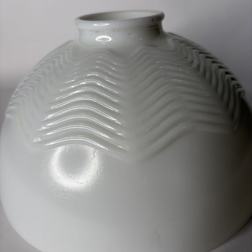 Vintage Corning Milk Glass Lamp Shade Waffle Wave Pattern Torchiere 9.75"D - Picture 3 of 9